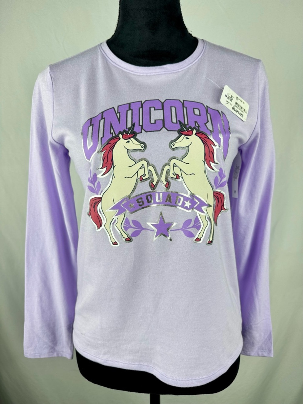 wonder nation Lavender Unicorn Squad Long Sleeve Tee